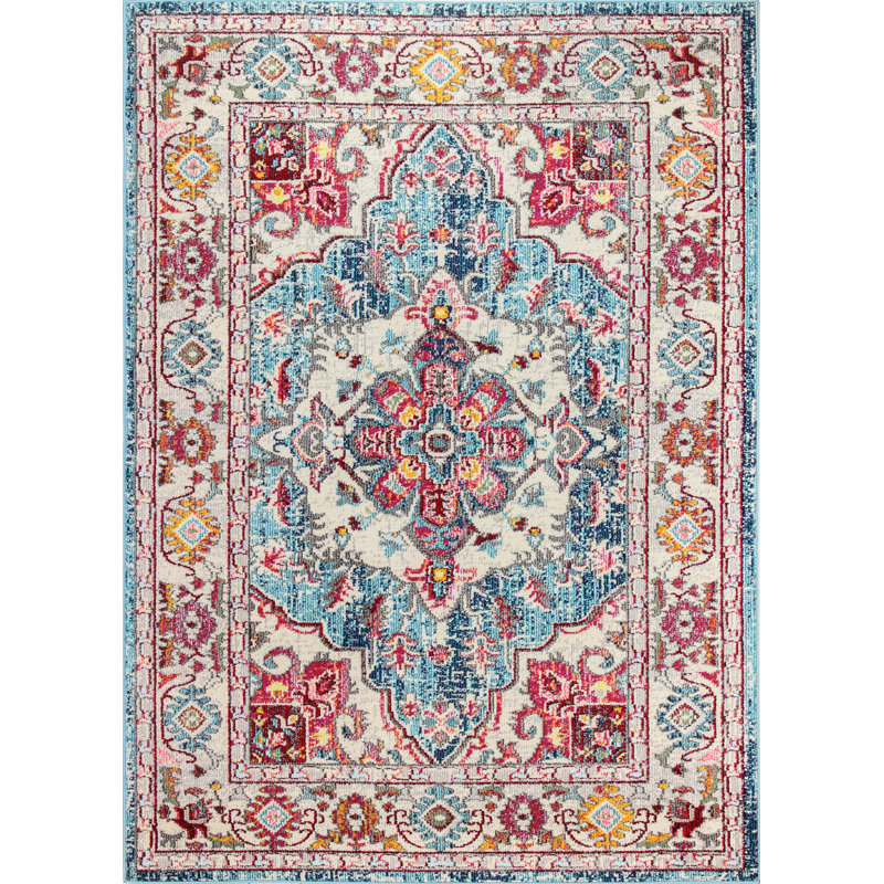 World Menagerie Chunn Pink/Blue/Ivory Area Rug & Reviews Wayfair